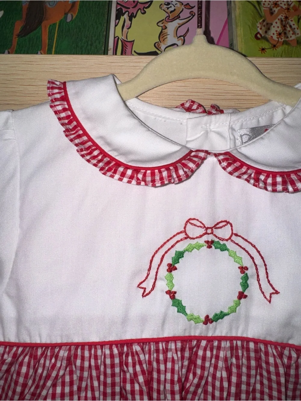 Petit Ami Red and White Gingham Dress,NWT, 9 and 12 months available